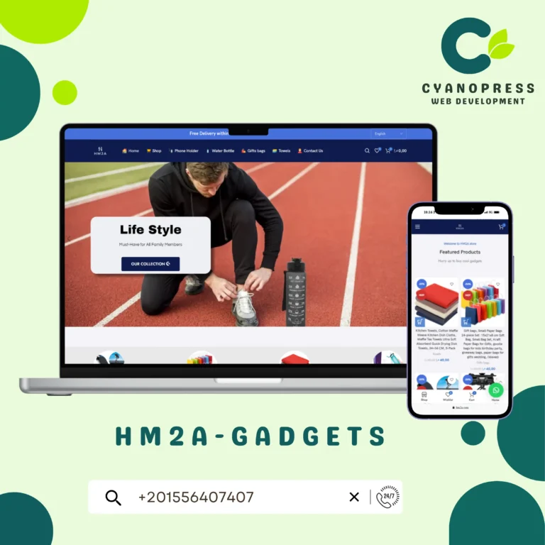 Cyanopress project _ hm2a-gadgets - متجر إلكتروني متكامل لأدوات السيارات وأكياس الهدايا